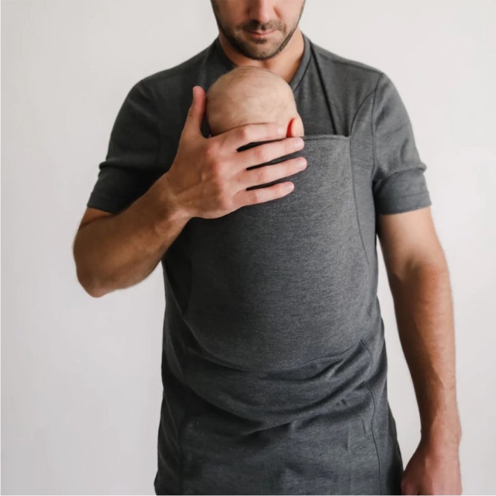 Lalabu Dad Shirt Dark Gray Paternity Baby Wearing Shirt  Size Medium